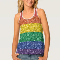 Sparkle Rainbow look Pride Tank Top | Zazzle