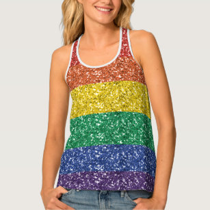Womens Rainbow Sketch Effect Lycra Vest Sleeveless Strappy RacerBack Top 8099 
