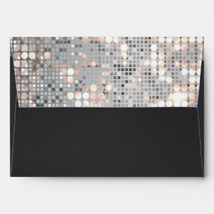 Sparkle Glitter Sequins Black Invitation Envelopes