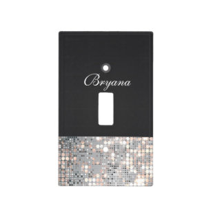 Sparkle Glitter Sequins Black Light Switch Cover