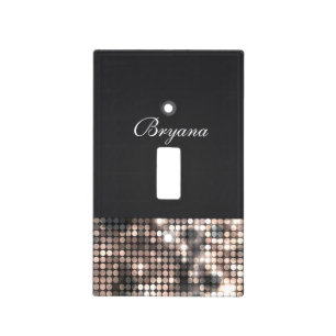 Sparkle Glitter Sequins Black Light Switch Cover