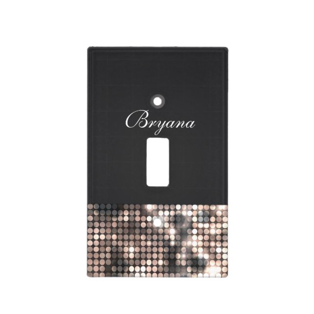 Sparkle Glitter Sequins Black Light Switch Cover (Front)
