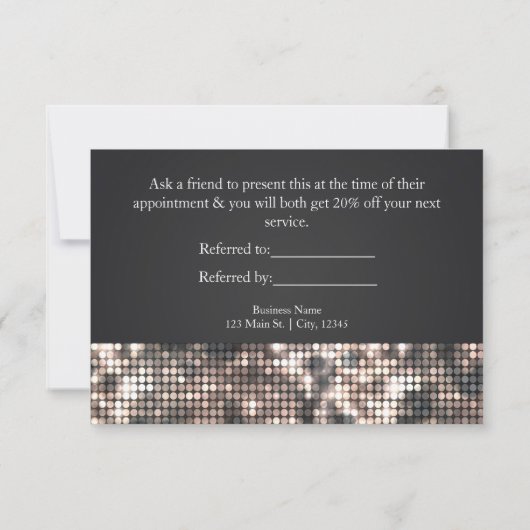 Sparkle Glitter Sequins Glamour Glam Referral Card (Back)