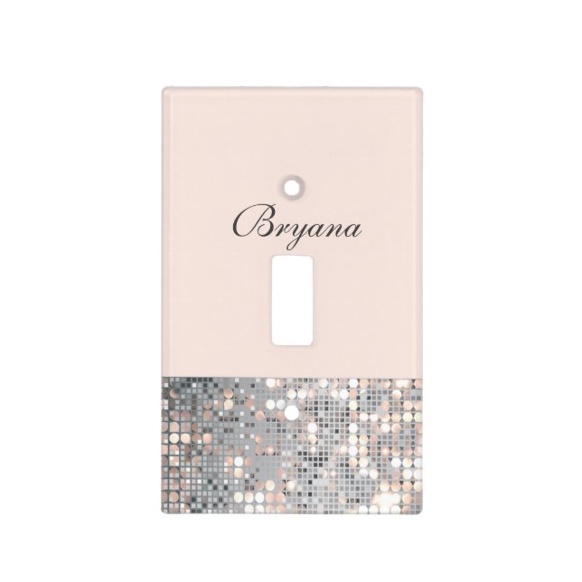 Sparkle Glitter Sequins Glamour Light Switch Cover (Front)