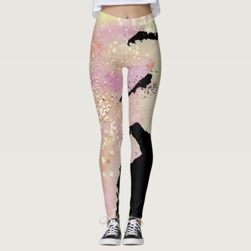  Sparkle  Glitter Watercolor Fantasy Leggings