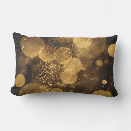 Sparkle Gold Bokeh and Glitter Throw Pillows