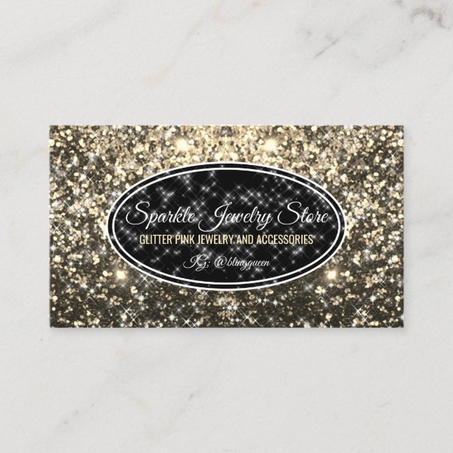Sparkle Gold Boss Glitz Glam Starlust Jewelry Business Card