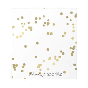 Sparkle Gold Confetti Wedding Notepad
