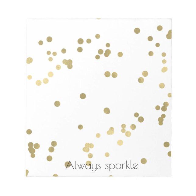 Sparkle Gold Confetti Wedding Notepad (Front)