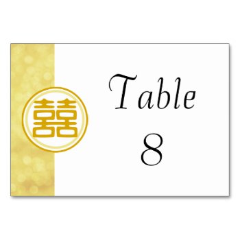Sparkle Gold Double Happiness - Round Table Number by teakbird at Zazzle