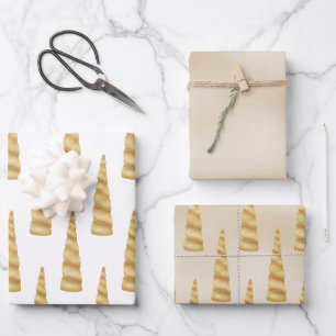 Sparkle Gold Glam Unicorn Birthday Wrapping Paper Sheets