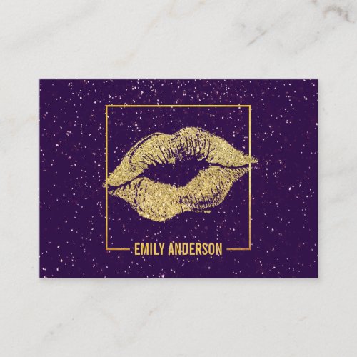 Sparkle Gold Kiss and Frame Business Card