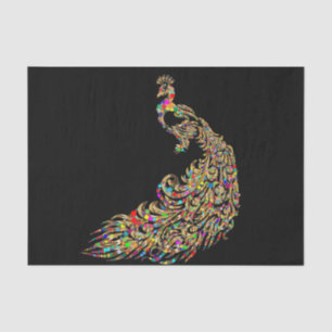 Sparkle Gold Peacock Decoupage Paper