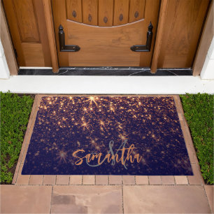Sparkle Golden Glitter Doormat