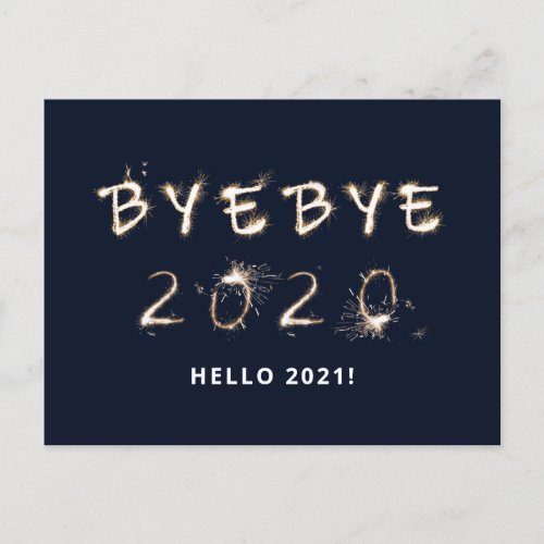 Sparkle Goodbye 2020 Hello 2021 Holiday Postcard
