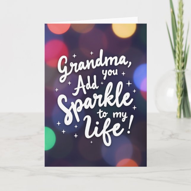 Sparkle Grandma Love Card (Front)