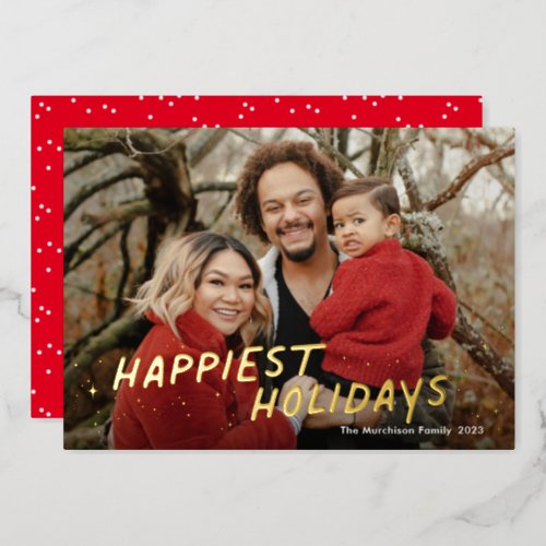 Sparkle Happy Holidays Photo Foil Holiday Card