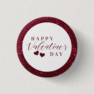 Sparkle Happy Valentine's Day Hearts Button