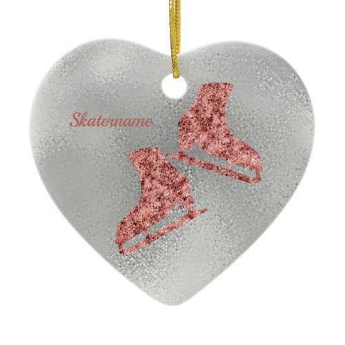 Sparkle Ice skating Christmas ornament - silver