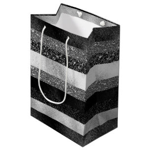 Sparkle in Silver and Black Medium Gift Bag