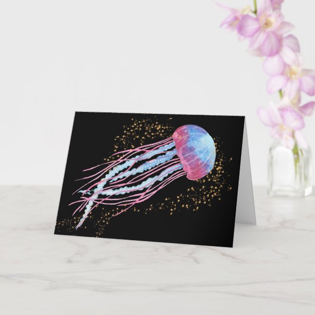 Sparkle Jellyfish Get Well Card (Orchid)