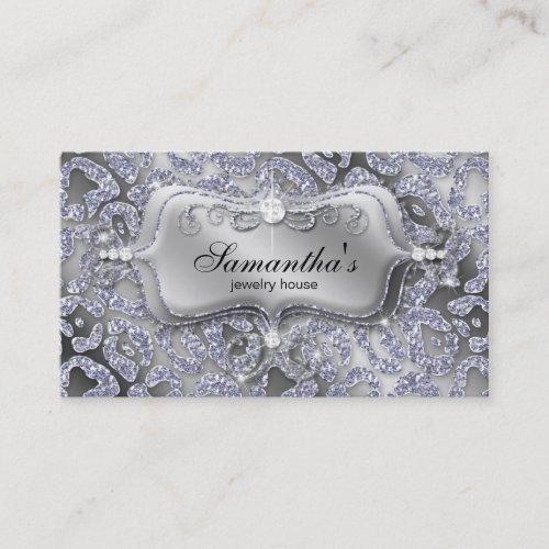 Sparkle Jewelry Business Card Zebra Silver Ice