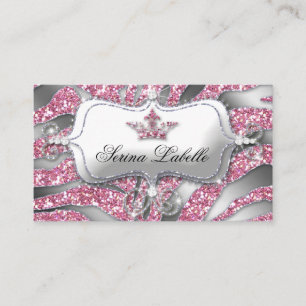 Sparkle Jewelry Loyalty Card Zebra Crown Pink