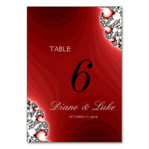 Sparkle Jewelry Red Wedding Menu+Table Card