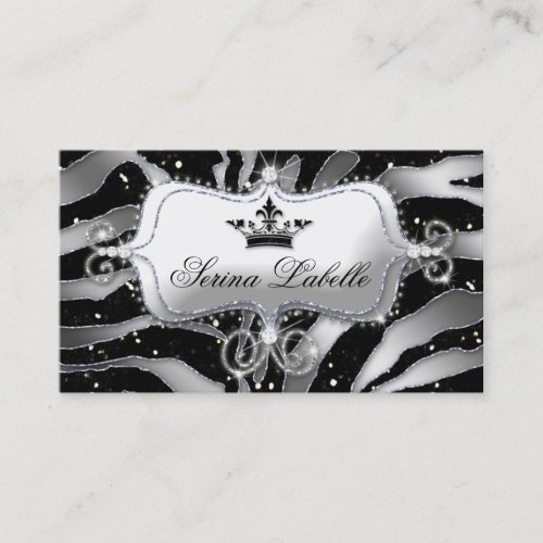 Sparkle Jewelry Business Card Zebra Crown Black 2