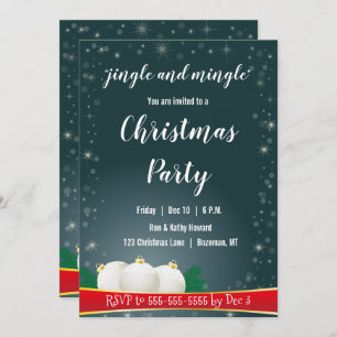 Sparkle Jingle and Mingle Christmas Party Invitation