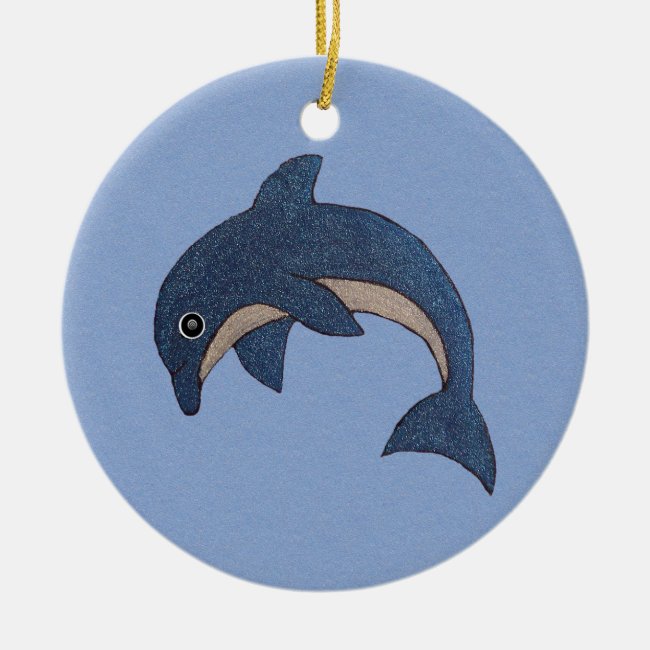 Sparkle Jumping Dolphin Dark Blue White Swirl Eye