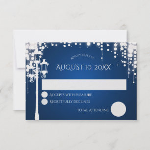 Sparkle Lamp Post Wedding Response Card