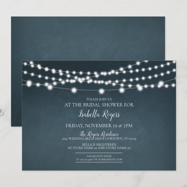Sparkle Lights Bridal Shower Invitation (Front/Back)