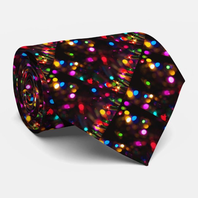 Sparkle Lights Christmas II Neck Tie (Rolled)