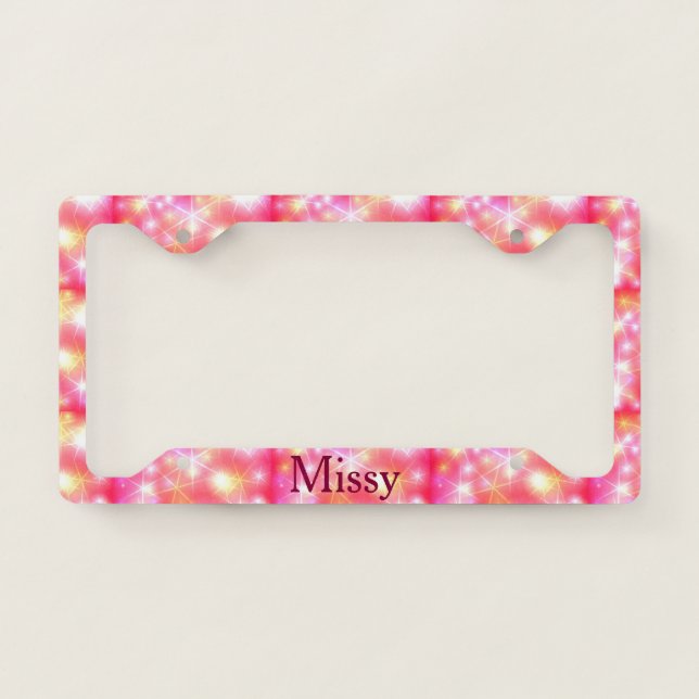 Sparkle Lights Custom License Plate Frame (Front)