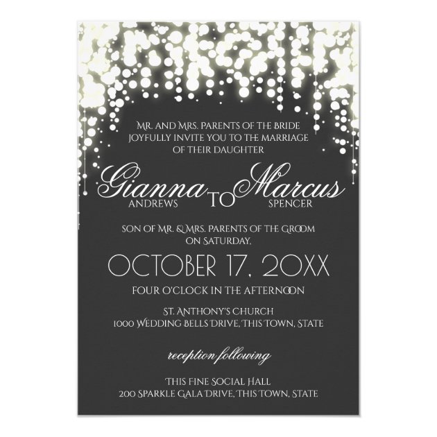 Sparkle Lights Gala Wedding Invitation