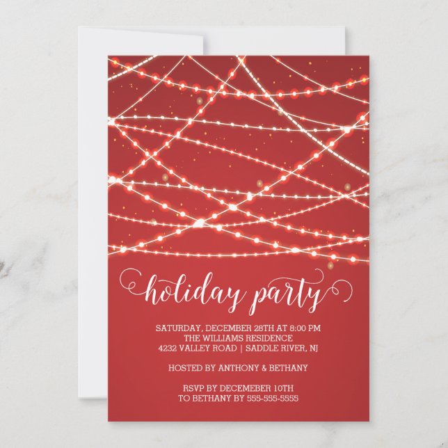 Sparkle Lights Holiday Invitation (Front)