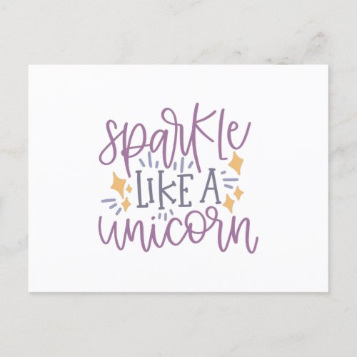 Sparkle like a unicorn postcard