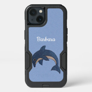 Sparkle Like Dark Blue White Dolphin Jumping iPhone 13 Case
