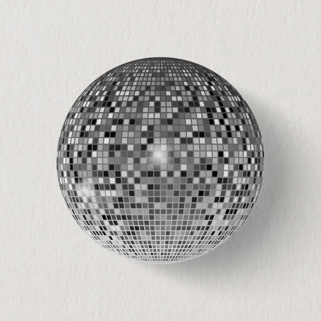 Sparkle Like the 70s: Retro Disco Ball Button (Front)