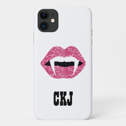 Sparkle Lips and Fangs for Halloween iPhone 11 Case