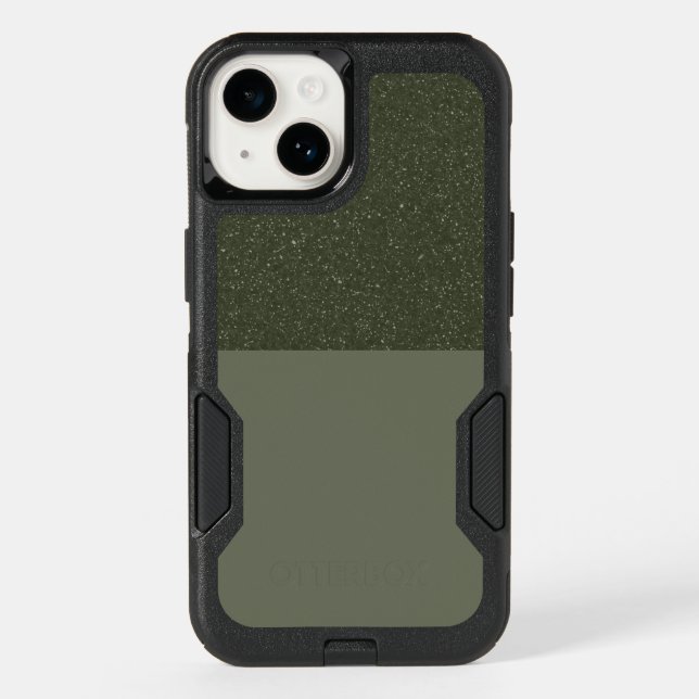 Sparkle & Matte Moss iPhone 14 Case – Customizable (Back)