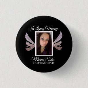 Sparkle Memorial Funeral Burial Wing Button