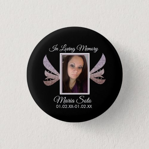 Sparkle Memorial Funeral Burial Wing  Button