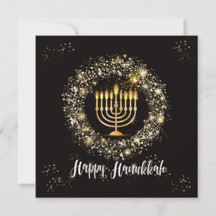 Sparkle Menorah Hanukkah Invitation