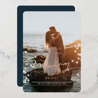 Sparkle Merry and Bright Christmas Photo Foil Card