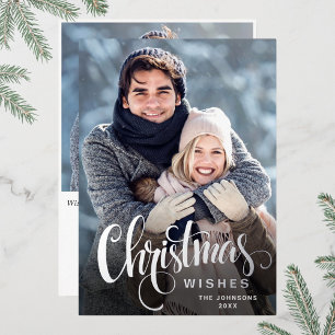 Sparkle Merry Christmas 2 PHOTO Greeting Silver Foil Holiday Card