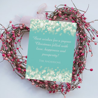 Sparkle modern elegant mint Christmas card