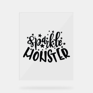 Sparkle Monster Halloween Acrylic Sign
