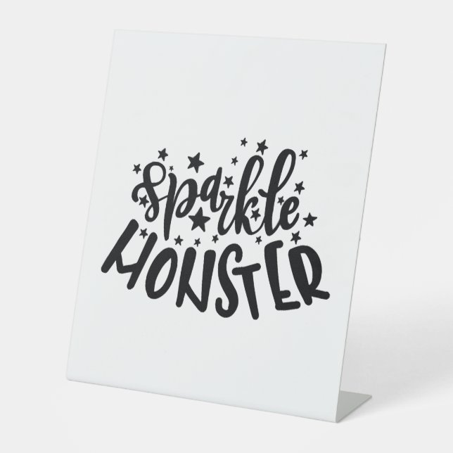 Sparkle Monster Halloween Pedestal Sign (Front)